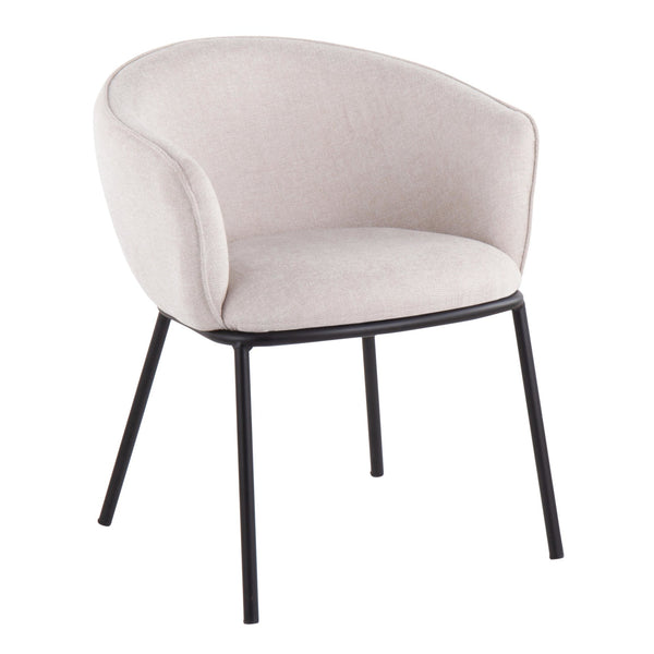 Ashland Chair - Black Steel, Cream Fabric