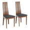 Aspen Dining Chair , Walnut Wood, Charcoal Fabric - Set of 2