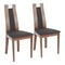 Aspen Dining Chair, Walnut Wood, Charcoal Fabric - Set of 2