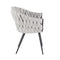 Braided Matisse Chair - Black Metal, Cream Fabric, Grey PU