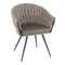Braided Matisse Chair - Black Frame, Grey PU, Grey Fabric