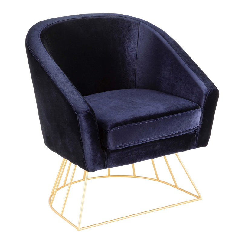 Canary Tub Chair Gold Frame Royal Blue Velvet