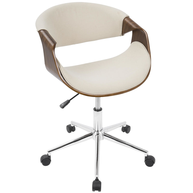 Curvo Office Chair - Walnut, Cream