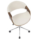 Curvo Office Chair - Walnut, Cream