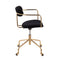 Demi Office Chair - Gold Metal, Black Velvet