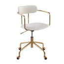 Demi Office Chair - Gold Metal, Cream Velvet