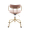 Demi Office Chair - Gold Metal, Pink Velvet