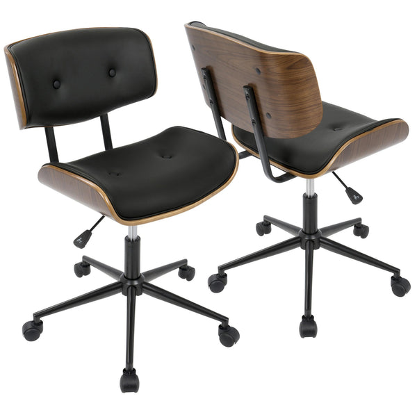 Lombardi Office Chair - Walnut, Black