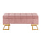 Midas Storage Bench - Gold Steel, Pink Velvet