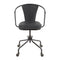 Oregon Upholstered Task Chair - Black Metal, Dark Grey PU