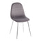 Pebble Chair - Set of 2 - Chrome, Grey Velvet