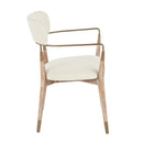Savannah Chair - Set of 2 - Copper Metal, White Washed Wood, Cream Noise Fabric