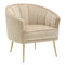 Tania Accent Chair - Gold Metal, Champagne Velvet
