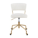 Tania Task Chair - Gold Metal, Cream Velvet