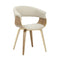Vintage Mod Chair - Zebra Wood, Cream Fabric