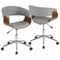 Vintage Mod Office Chair - Walnut, Light Grey
