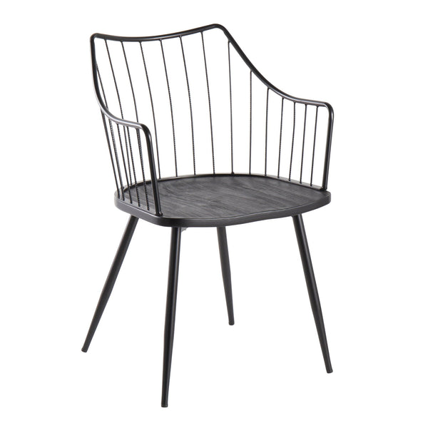 Winston Chair - Black Metal, Black Wood