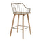 Winston Counter Stool - White Washed Wood, Antique Copper Metal