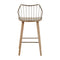 Winston Counter Stool - White Washed Wood, Antique Copper Metal